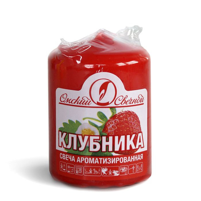 свеча ароматизированная  пеньковая 40х50 "клубника"