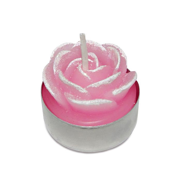 набор свечей розочки розовые