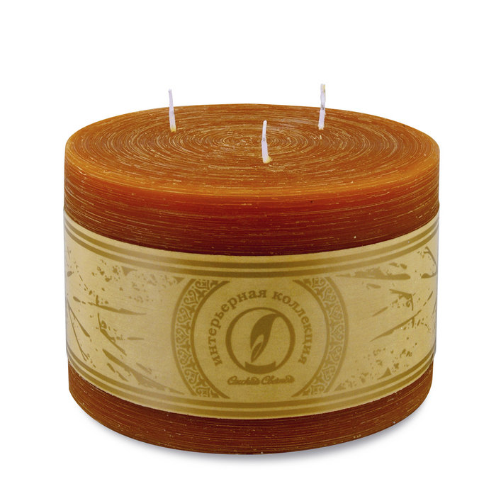 свеча цилиндр d150h105 3 фитиля коричневый