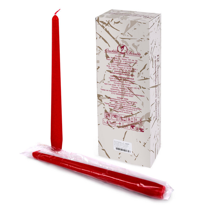 свеча античная 12 шт красная