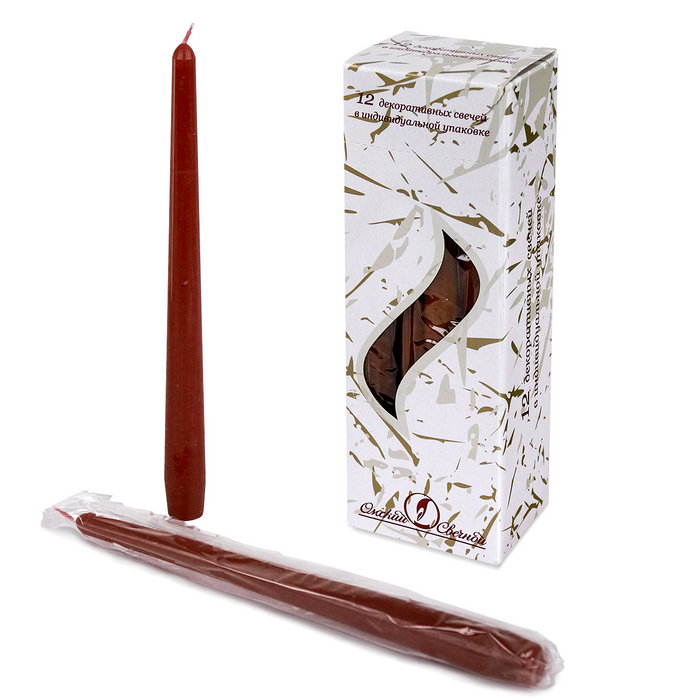свеча античная 12 шт коричневая