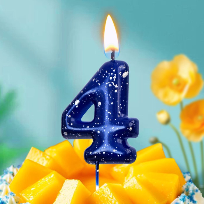 свечи цифры "звездное небо" 4
