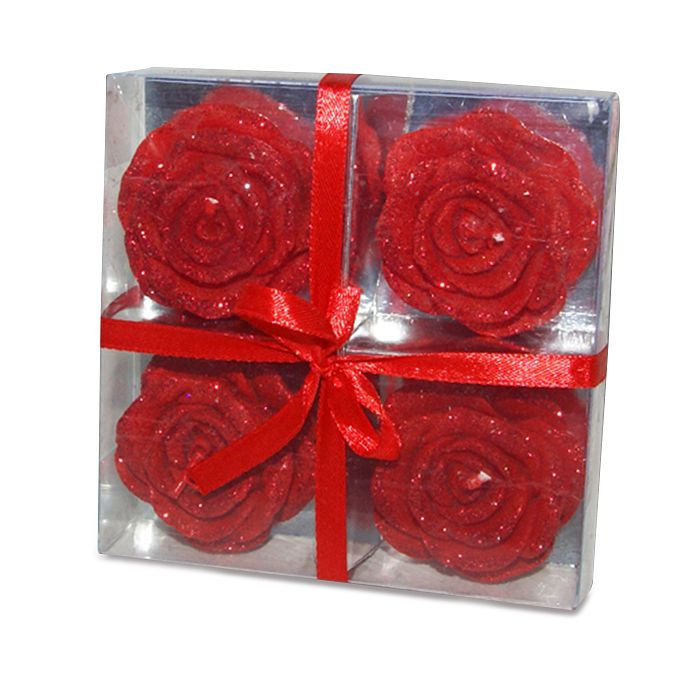 набор свечей розочки красные