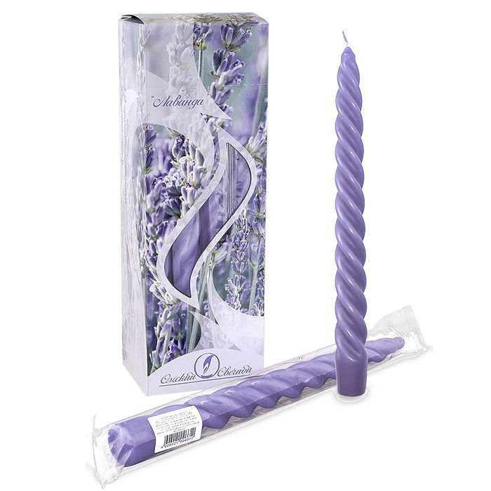 свеча ароматизированная витая 12 шт "лаванда"