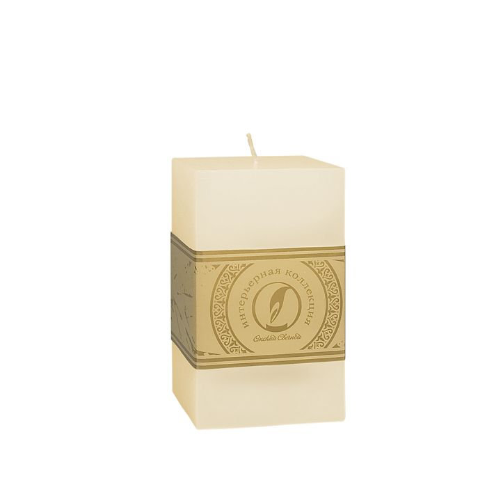 свеча квадратная призма 75х75х125 кремовый