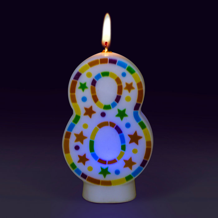 свеча цифра 8 светодиодная