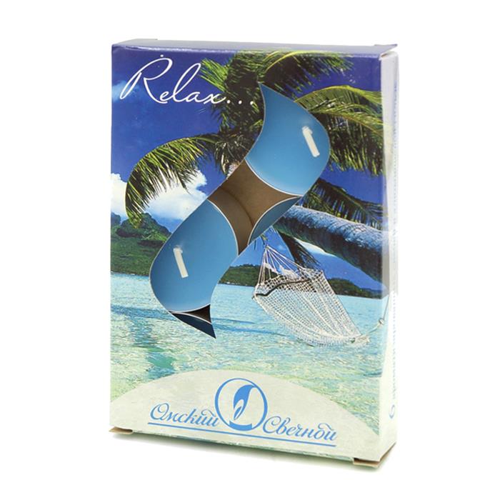 свеча свеча в алюминиевой гильзе  (12 гр ароматизированная 6 шт/уп "релакс")