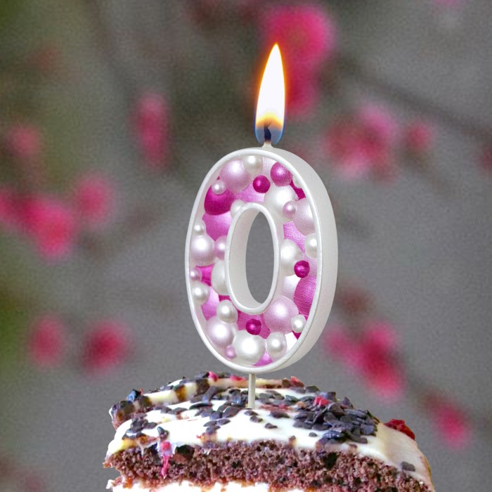 свеча тортовая "пузырьки" мал 0 розовая