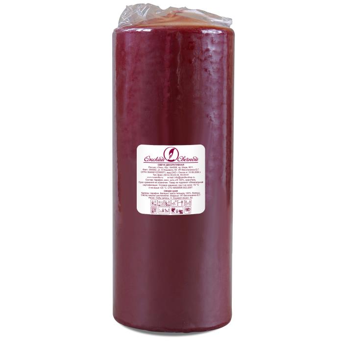 свеча пеньковая 80х200  бордовая