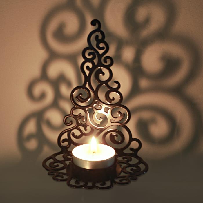 подсвечник "елка гламурная" черный