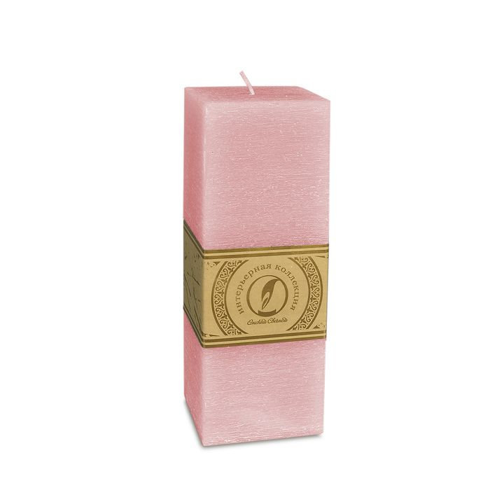 свеча квадратная призма 75х75х205 розовый