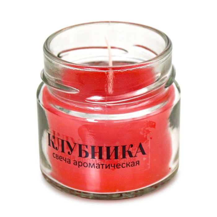 свеча в банке ароматизированная  "клубника" 100 мл