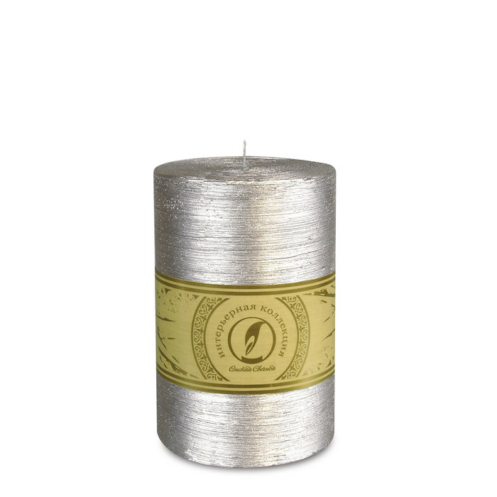 свеча цилиндр d100h150 серебро