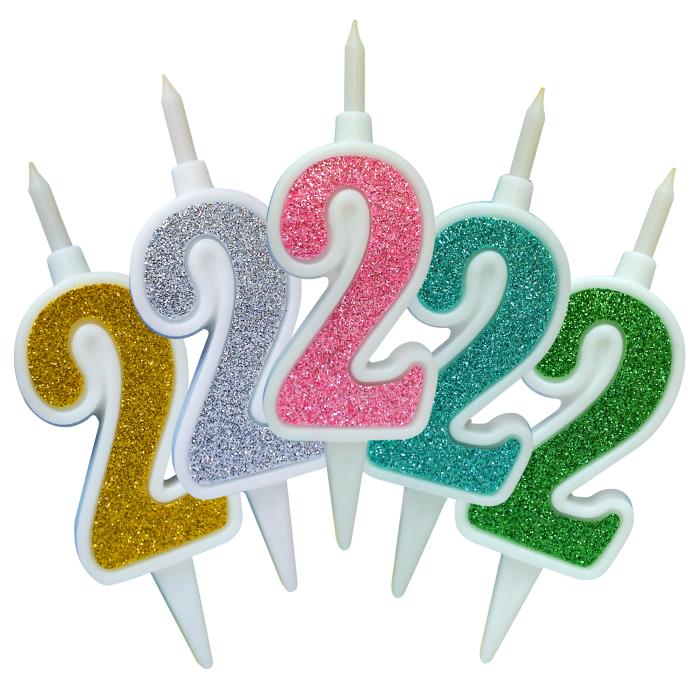 свеча тортовая 2 "суперблеск" микс