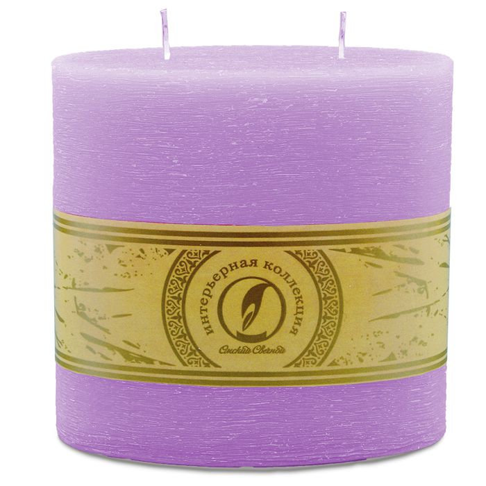 свеча овальная призма 150х75х150 2 фитиля сиреневый