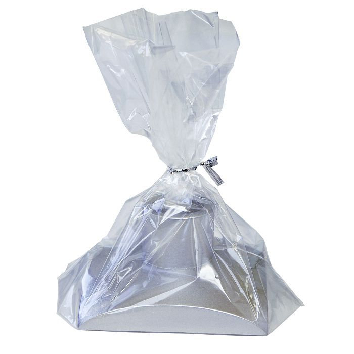 подсвечник гипсовый "квадрат" серебро