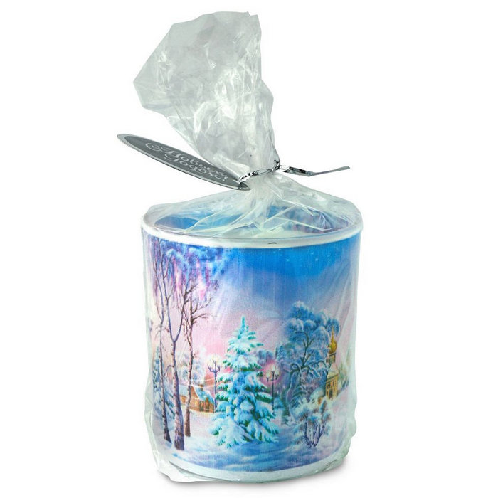 свеча в стекле "морозное утро"