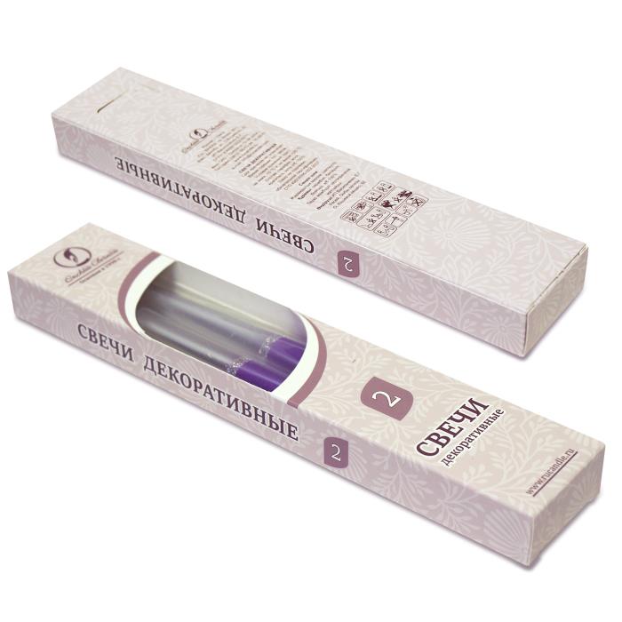 свеча античная 2 шт серебристо-сиреневая