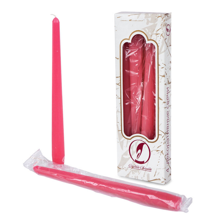 свеча античная 4 шт св. -розовая