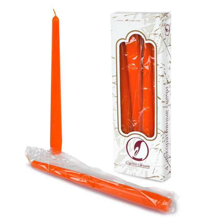 свеча античная 4 шт оранжевая