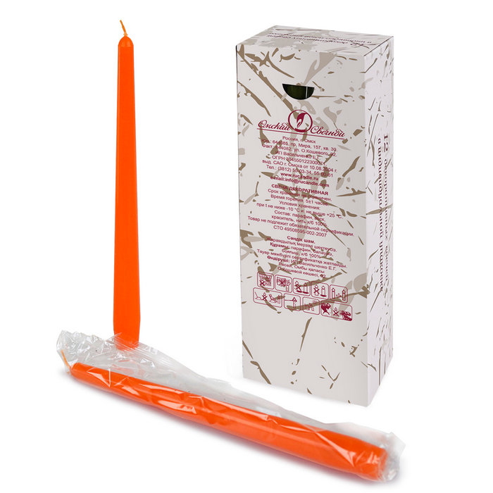 свеча античная 12 шт оранжевая