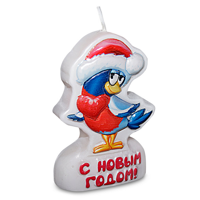 свеча-барельеф "снегирь"