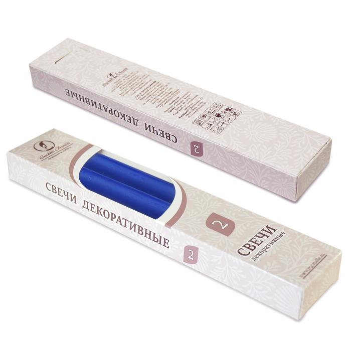 свеча классическая 2 шт синяя