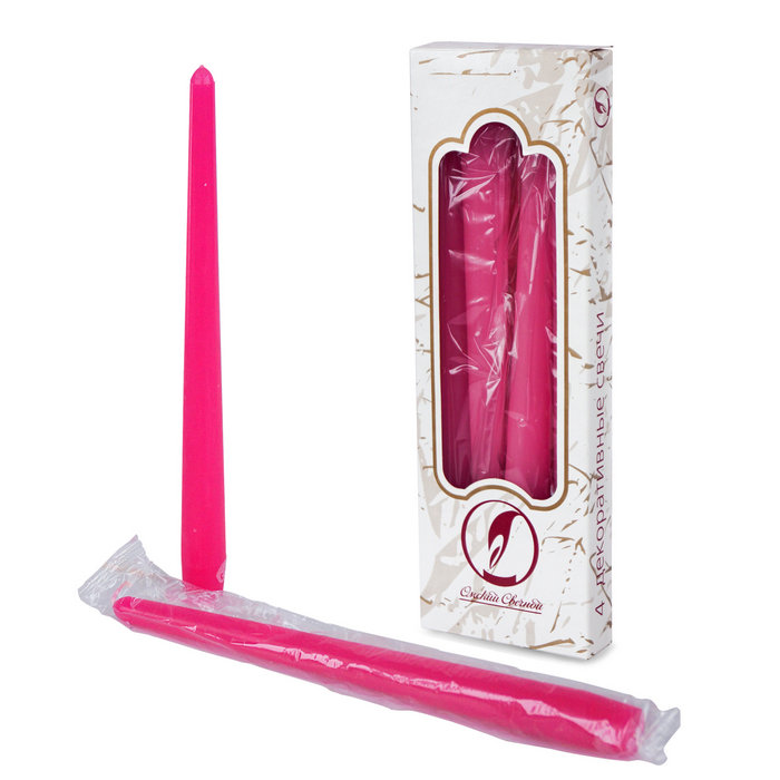 свеча античная 4 шт т. розовая