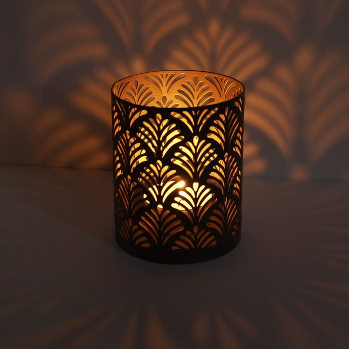 подсвечник  "цилиндр № 6" цвет черный с золотом