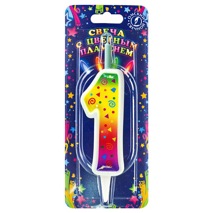 свеча торт. с цветным пламенем 1