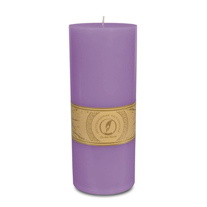 свеча цилиндр d100h255 сиреневый
