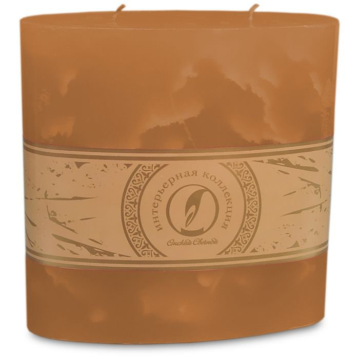 свеча овальная призма 150х75х150 2 фитиля коричневый