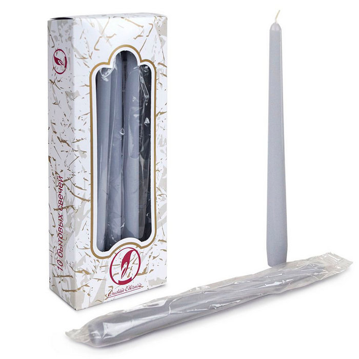 свеча античная 10 шт серая