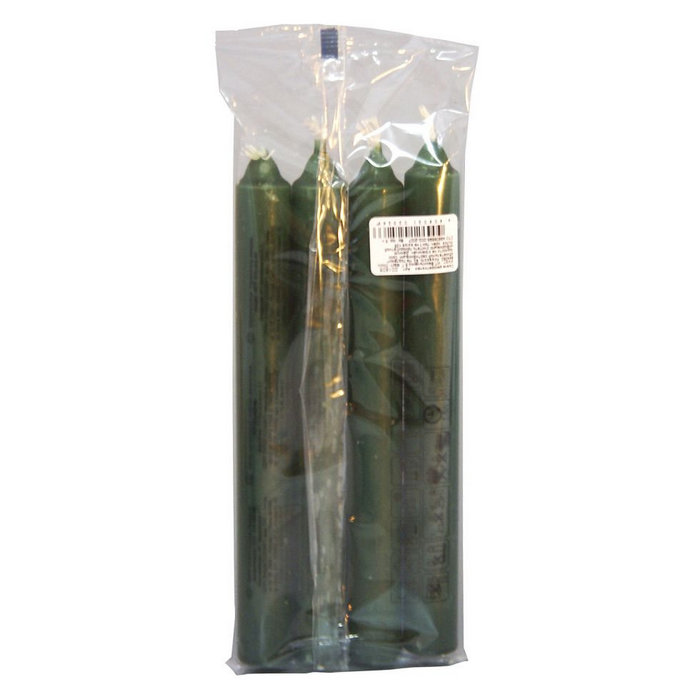 свеча столовая 40 гр темно-зеленая 4 шт