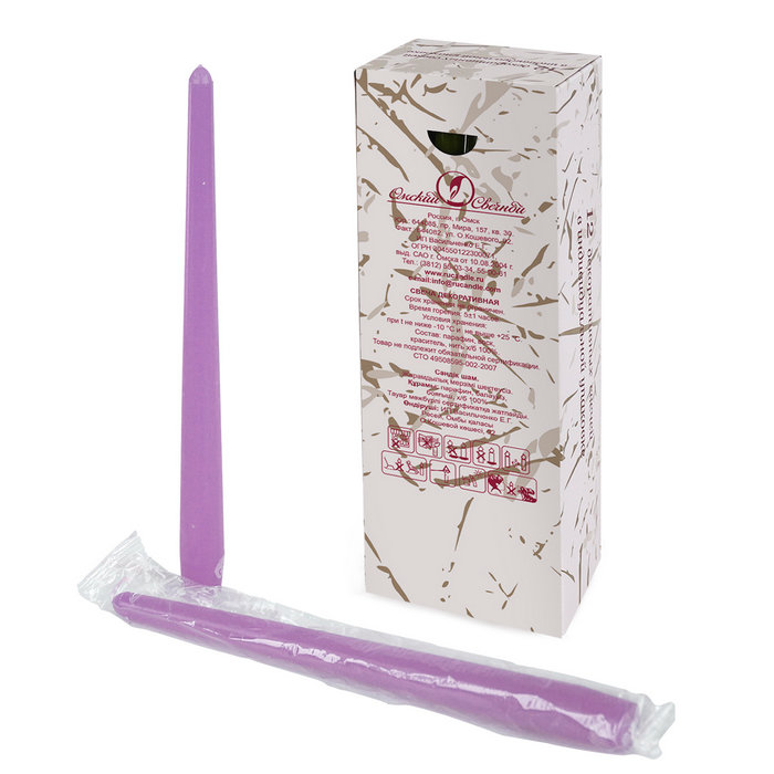 свеча античная 12 шт сиреневая