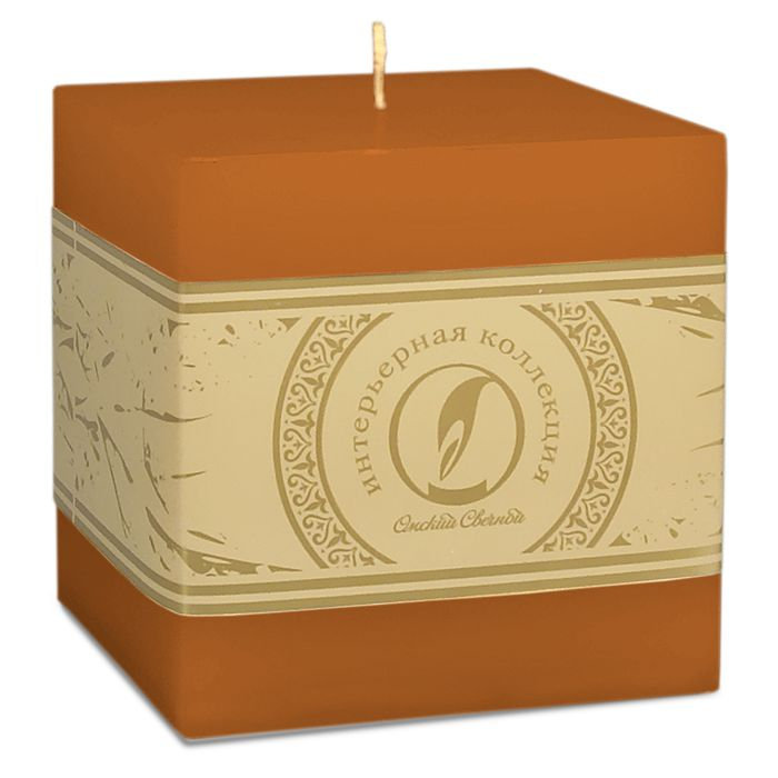 свеча куб 100 коричневый