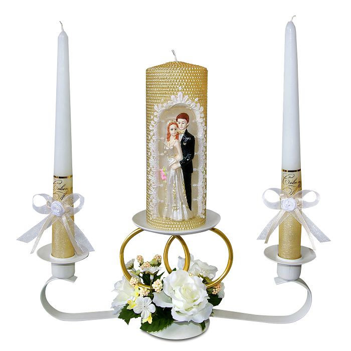 набор свечей "молодожены" хамелеон