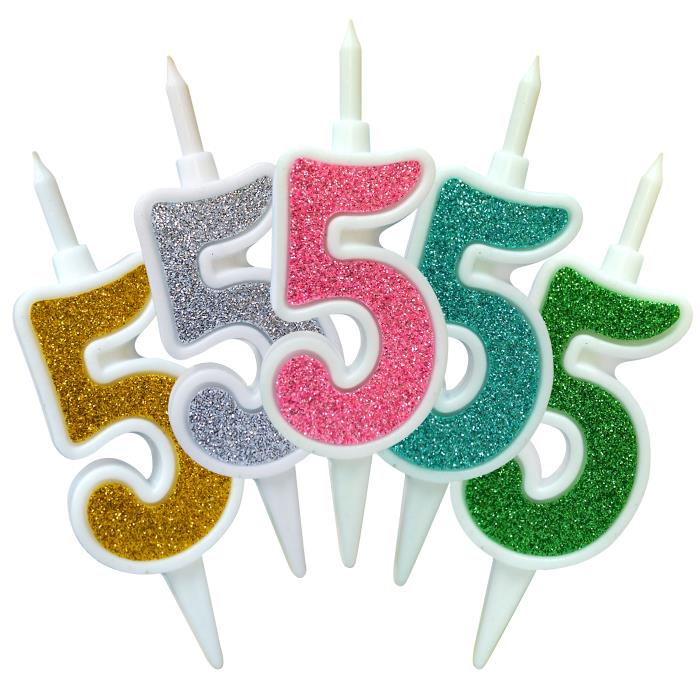 свеча тортовая 5 "суперблеск" микс