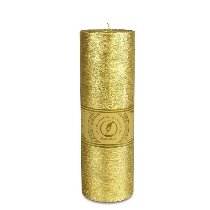 свеча цилиндр d80h255 золото