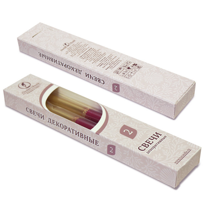 свеча античная 2 шт золотисто-рубиновая
