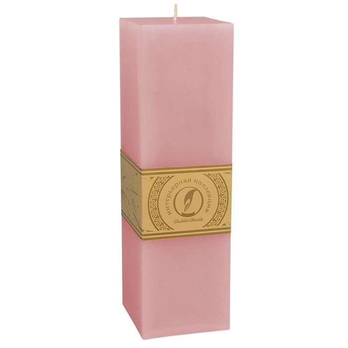свеча квадратная призма 75х75х250 розовый