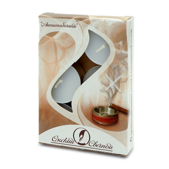 свеча свеча в алюминиевой гильзе  (12 гр ароматизированная 6 шт/уп антитабачный)