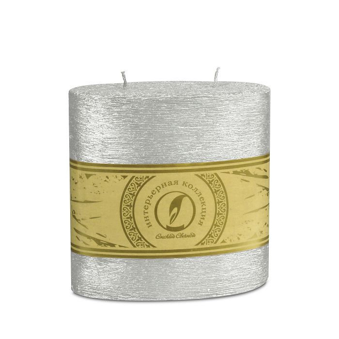 свеча овальная призма 125х62х125 2 фитиля серебро