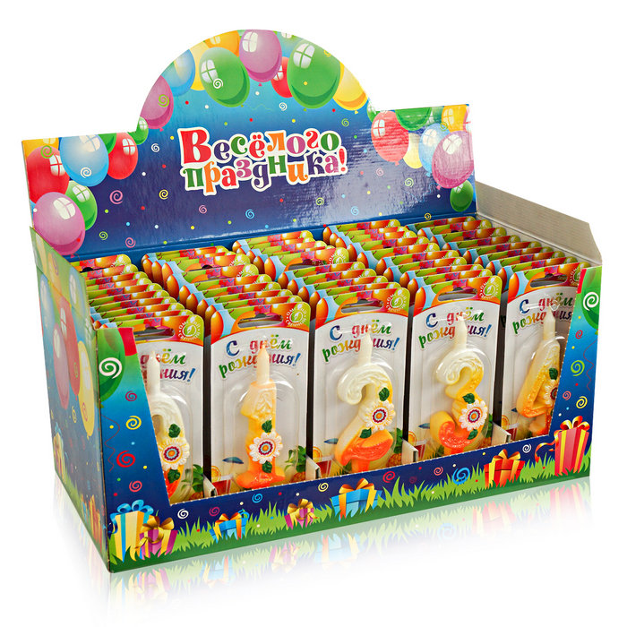 шоу-бокс со свечами (цифры) Солнечные