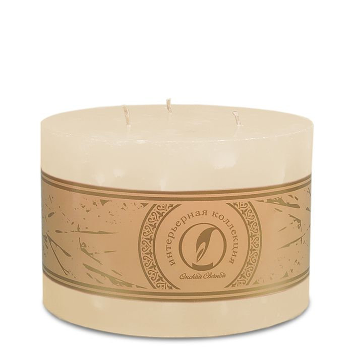 свеча цилиндр d150h105 3 фитиля кремовый