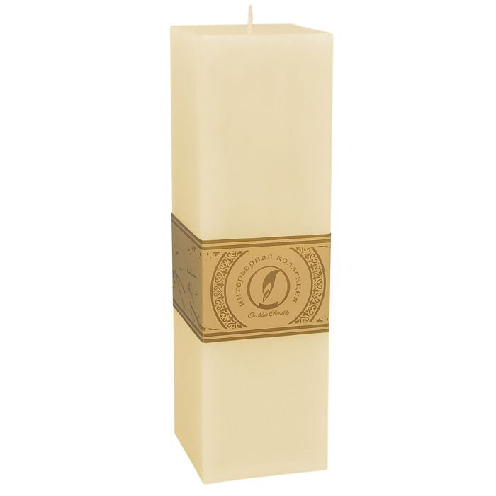 свеча квадратная призма 75х75х250 кремовый