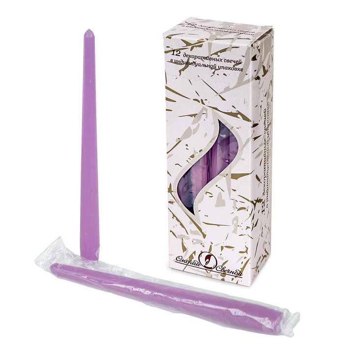 свеча античная 12 шт сиреневая