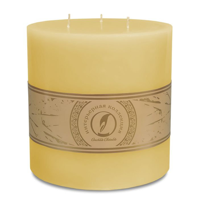 свеча цилиндр d150h150 3 фитиля желтый