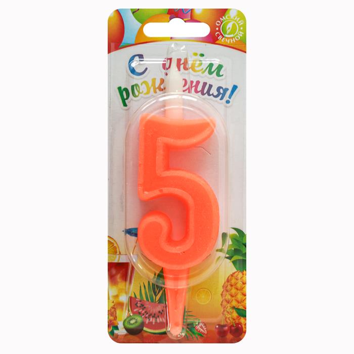 свеча тортовая цифра 5