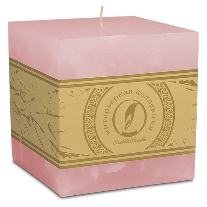 свеча куб 100 розовый